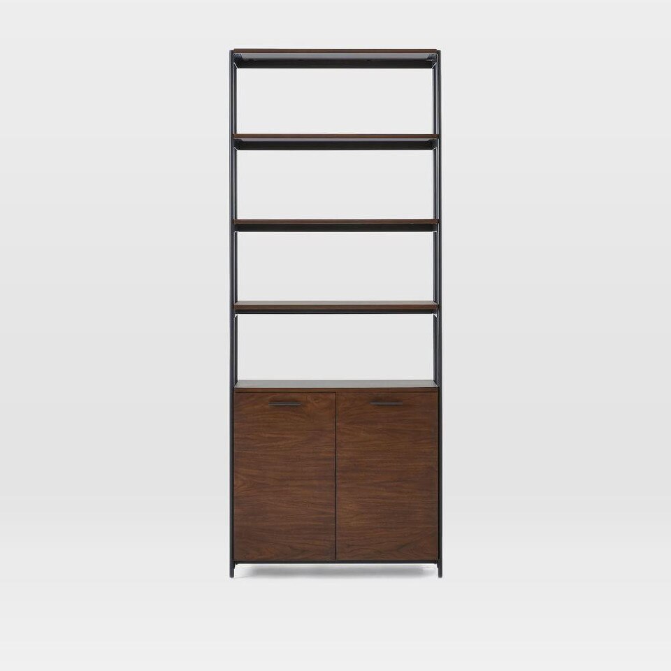 Foundry Wide Bookcase Dark Walnut west elm Australia